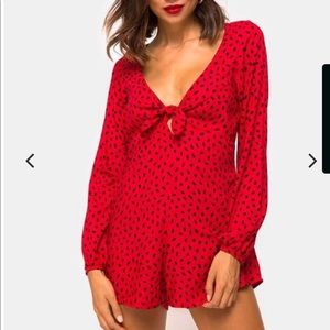 Romalo Playsuit in Mini Diana Dot Red and Black